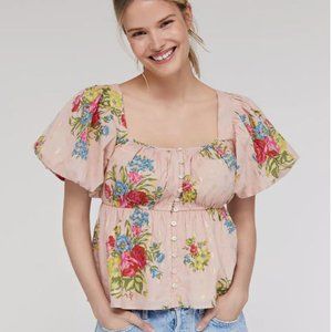 Love the Label Anthropologie Rosette babydoll blouse - M
